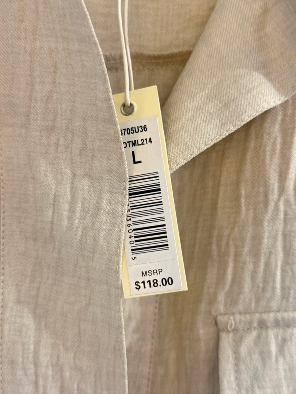 Max Studio Cream Textured Collared Pullover Top - Picture 3 of 4